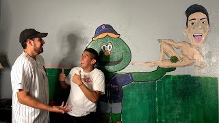 PAINTING MYSELF ON MY BROTHERS WALL | PRANK