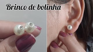 Brinco de bolinha de pérola c/ strass @acs27567 @recantoolibar