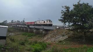 Howrah bound Geetanjali express in a hurry to reach Howrah at 130kmph over khirai bridge.