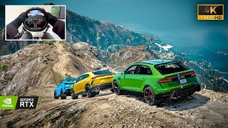 Lamborghini URUS, BMW X6M & Audi RSQ8 Offroad Convoy | Steering wheel gameplay