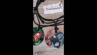 A little teaser of "How To Make a Wooden Painted Butterfly Pendant" video #shorts