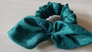 Bow shaped Scrunchie//Stitching//Hair accessories