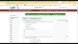 Introduction to Automata, Languages and Computation week 11 assignment 11