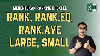 Menentukan Ranking di Excel dengan RANK, RANK.EQ, RANK.AVE, LARGE, SMALL - Tutorial Dasar Pemula