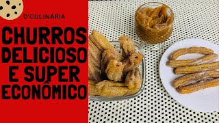 COMO FAZER CHURROS CASEIRO SIMPLES E FÁCIL | SUPER ECONÔMICO | RECEITAS DE D'CULINÁRIA