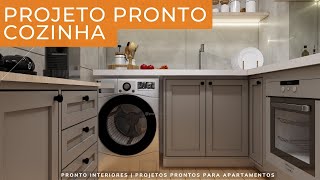 Cozinha pequena integrada com área serviço│Santarem│121 AC