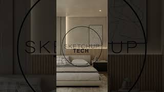 Bedroom Designs Vray 5.0 SketchUp #Tips 18 #shorts #vrayrender #design #sketchup