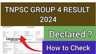 TNPSC Group 4 Result 2024 | How To Check TNPSC G4 Result 2024