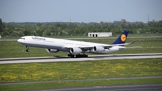 Lufthansa A346 take off from Düsseldorf Airport [HD]| Airplanesloverr