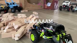 Grave Digger in Action: LEGO Truck vs. Jenga #monstertruck #monsterjam #jenga