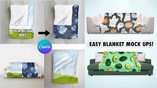 Fleece Blanket Mock Up Canva Tutorial - EASY