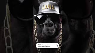 Asking AI to make a lama into a 1990s hip hop artist. #ai #photography #short