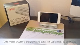 Unitek Y-3068 Smart OTG Charging Docking Station with USB 3 0 Hub+SD Card Reader