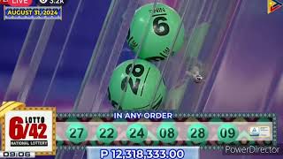 PCSO 9:00 PM DRAW - AUGUST 31, 2024 LOTTO RESULTS