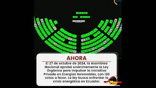 🔺️#Ahora - #Ecuador ▶️ Asamblea aprobó ley Orgánica para Impulsar la Iniciativa Privada en Energías