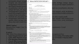 KALKULUS I: Silabus MA1101 Matematika I Sem 1 2024/2025