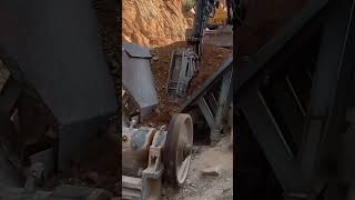 Excavator And Giant Rock Jaw Crusher #hardwork