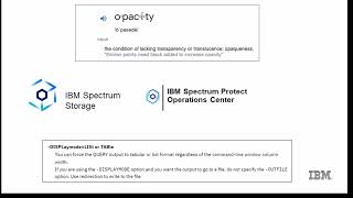 IBM Spectrum Protect Operations Center Opacity & Displaymode - Demo