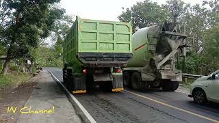 truk hino lohan & molen nanjak di jalan curam