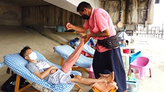 $4 Most Relaxing THAI STREET MASSAGE by the River in Thailand