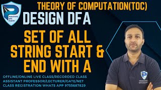 DFA that accept Set of all string start and end with 'a' | TOC | DFA Example | GATE/NET/PSU