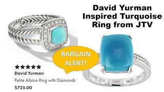 David Yurman Inspired Ring * Chatelaine Style * Sterling Silver * Sleeping Beauty Turquoise JTV Sale