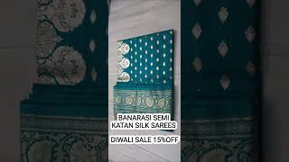 BANARASI SEMI KATAN SILK SAREE/DIWALI SALE 15%OFF/LIGHTWEIGHT/FESTIVE COLLECTION#myngels#shortvideo