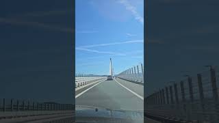 Peljeŝki most#Peljeŝac Bridge#duboka#croatia#travel#sea #summer#white#bridge#mountains