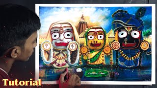 Shree Jagannath Drawing With Oil Pastels, & Tutorial 🙏