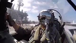 Despegue de F-18 desde portaaviones