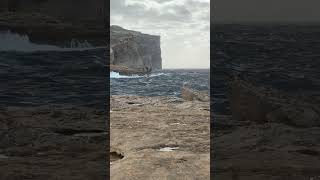 Windy day and stormy seas at #dwejra #gozo