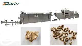 Soya Protein Extruding Line/How It's Made Soya Chunks/Textured Soya Nuggets Making Machine