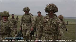 NATO|| US. Marines with Company Bravo, 1st Battalion, Marine Regiment 23D taking combat command