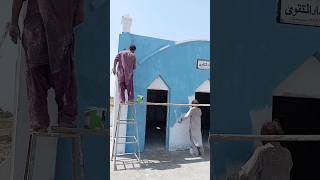 colour working on masjid ( beautiful colour paint ) helping with Amjad Rasool #foryou #help #vlog