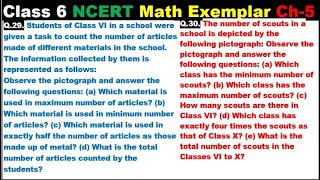 Class 6 Math Ch-5 Q 29 | Q 30 Math NCERT Exemplar Solution|MATH|NCERT|Data Handling|CBSE|MATH|Ch 5