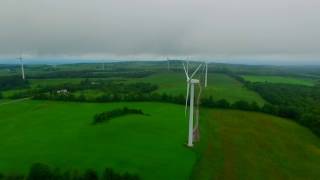 Aerial footage of Fenner Wind Farm