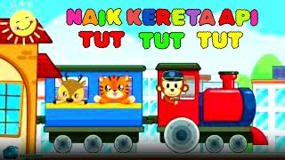 MONYET dan KUCING NAIK KERETA API👶 Naik Kereta Api Tut Tut Tut | Lagu Anak