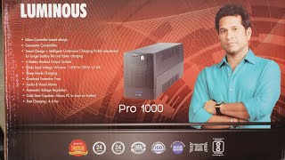 UNBOXING Luminous Ups Pro 1000 va, dual battery, extra backup for Computer and other equipments.