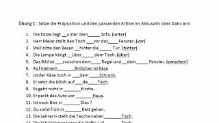 Präpositionen mit Dativ oder Akkusativ تمارين مهمة تجعلك تتقن   : A1