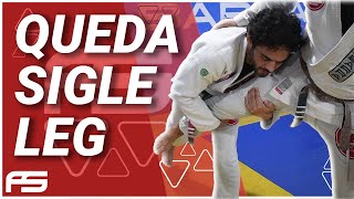 Derrube na Single Leg subindo da guarda DeLaRiva