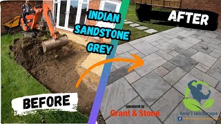 Indian sandstone grey how to lay a patio how i landscape before and after time lapse patio laying