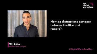 How do distractions compare between in-office and remote?