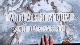 Creating abstract painting using KAMENSKAYA White Acrylic Medium with unique cracking effect