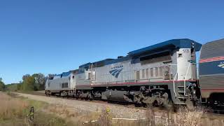 Amtrak P092 with a dash 8 at jones crossing