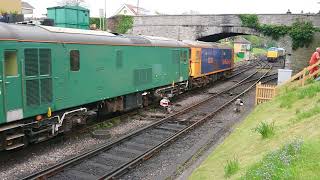 73 133 and 73 136 arrive at Swanage on 11/05/18