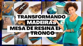 "Da Natureza à Arte: Mesa de Resina Epóxi e Tronco em Harmonia"