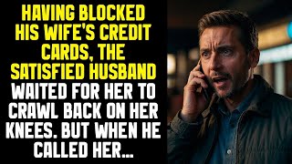 Having blocked his wife's credit cards, the satisfied husband waited for her to crawl back on