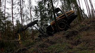 PONSSE Ergo im Hang ⛰| Schöner Sound |Uncut | Harvester Einsatz