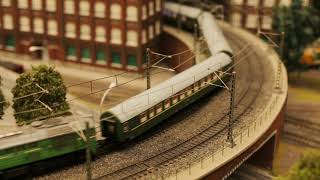 Toy train railroad town focus