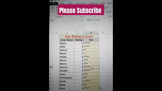 star rating in excel | how to create star rating in excel | excel tutoring